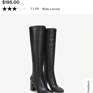 Franco Sarto Black Heeled Boots (Katherine Wide Calf Knee High Boot)